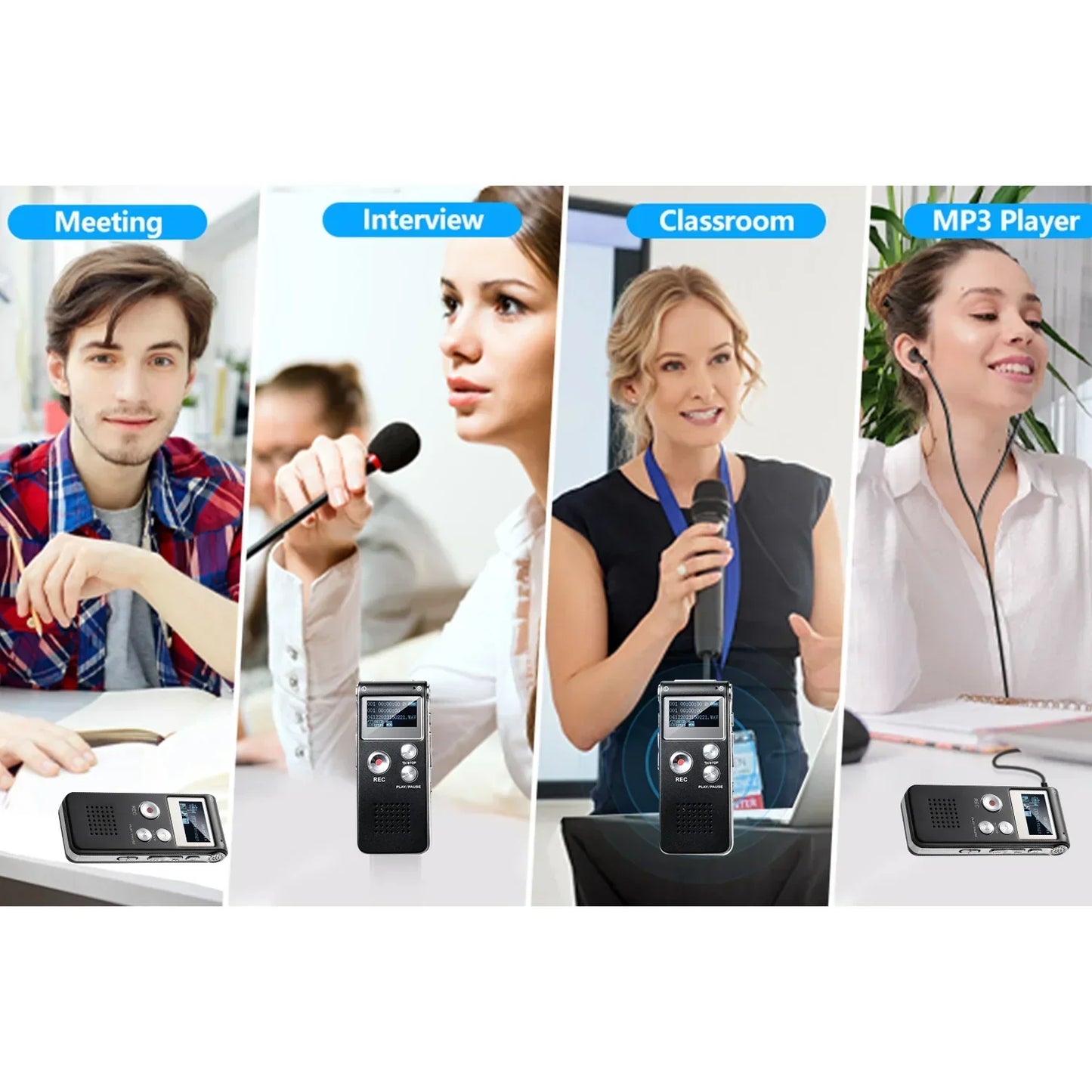 Digital Voice Recorder with Voice Activation and WAV Format