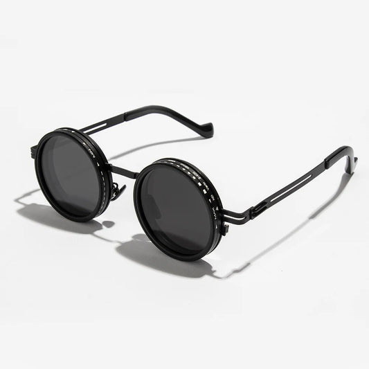 Polarized Round Sunglasses with Adjustable Dimming and UV400 Protection