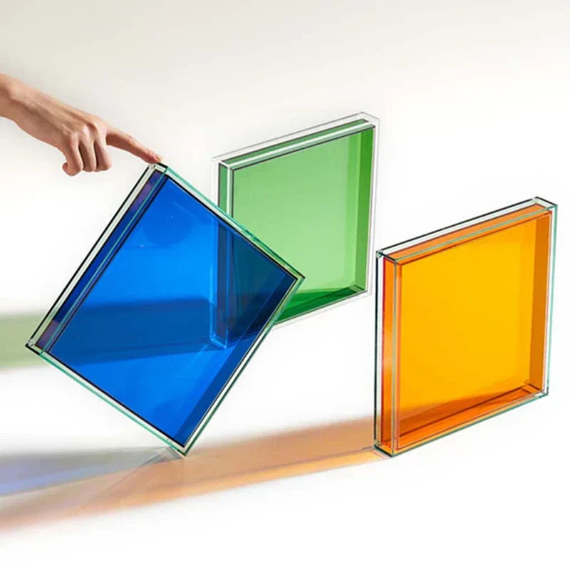 Colorful Acrylic Serving Tray with Smooth Rounded Corners