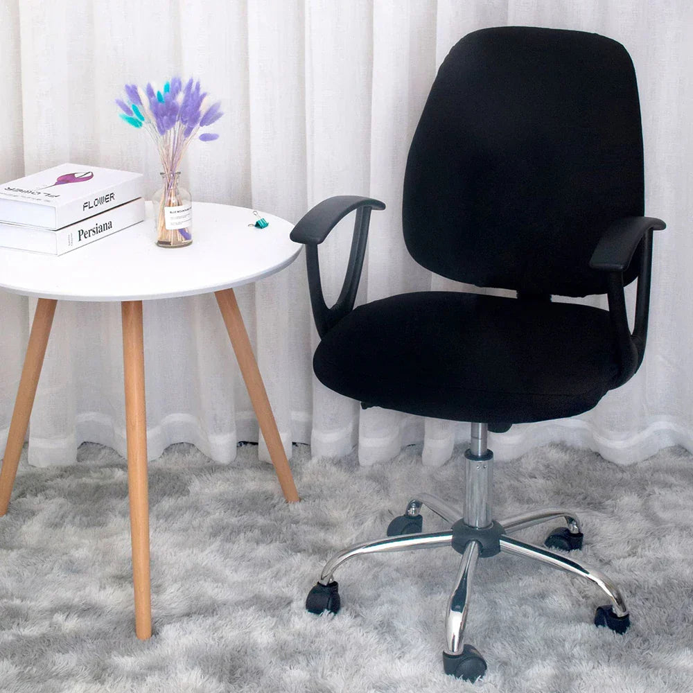 2-Piece Solid Color Spandex Office Chair Covers