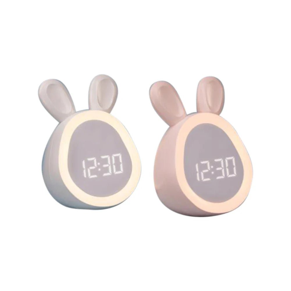 Kids Rabbit Alarm Clock with LED Night Light