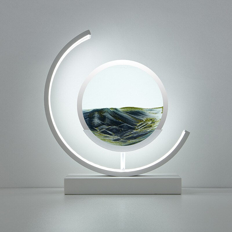 LED Table Lamp with Moving Sand Landscape