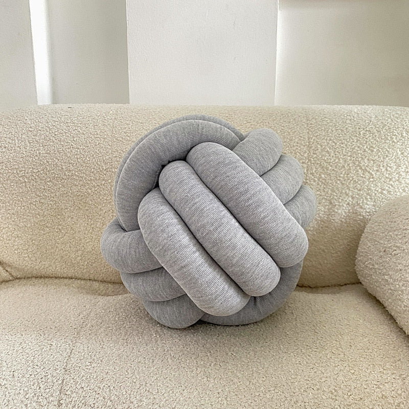 Knot Shaped Cotton Pillow - 11 Inch Diameter