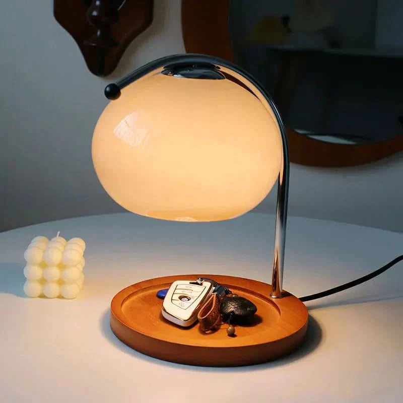 Modern Metal and Glass Table Lamp with LED Light