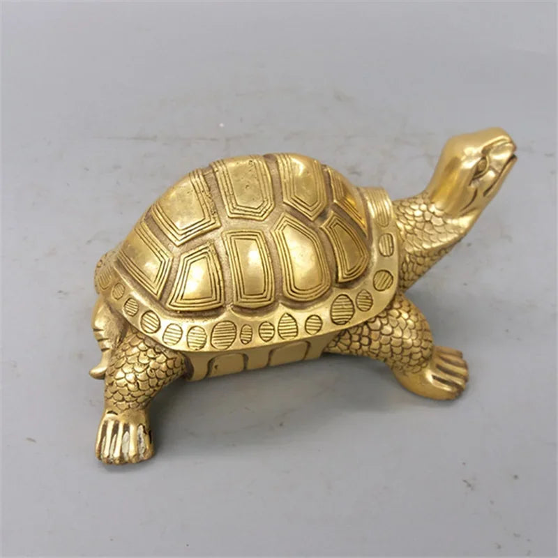 Brass Feng Shui Turtle Statue for Longevity and Health