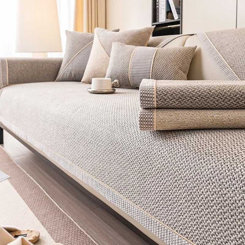 Non-Slip Cotton-Linen Sofa Cover for All Seasons