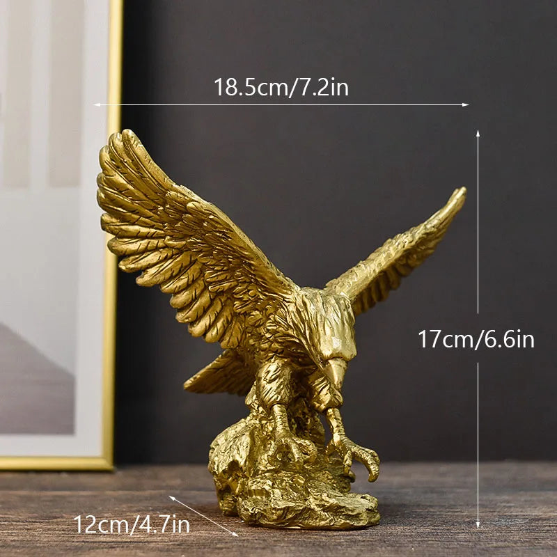 Golden Eagle Resin Statue - Artistic Feng Shui Decor
