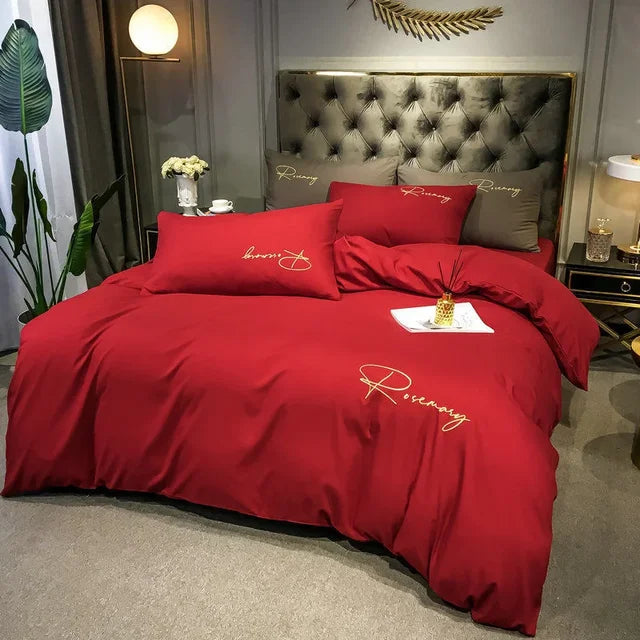 Elegant Embroidered Duvet Cover - Luxury Bedding
