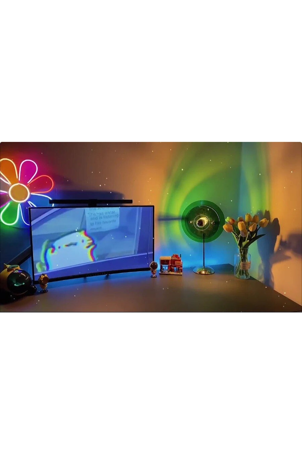 Rainbow Projector Night Light - Steel Design