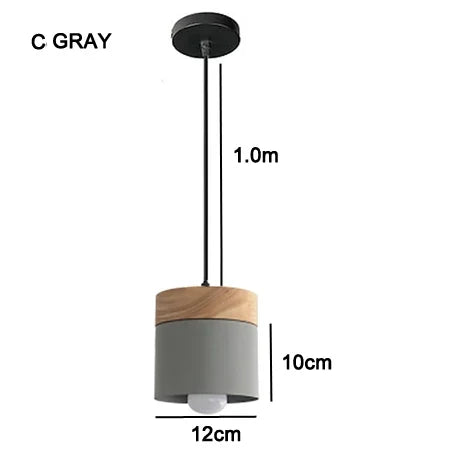 Scandinavian LED Pendant Light in Metal and Wood