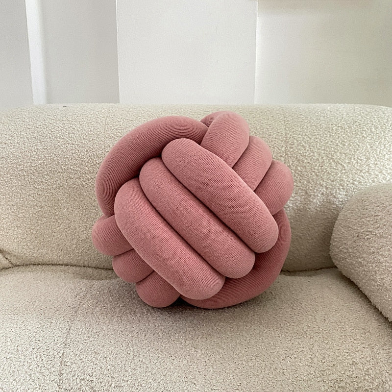 Knot Shaped Cotton Pillow - 11 Inch Diameter