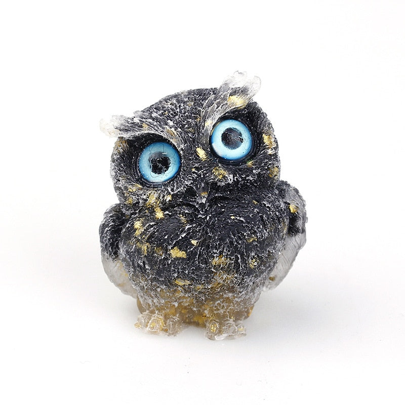 Handmade Natural Crystal Owl Figurine