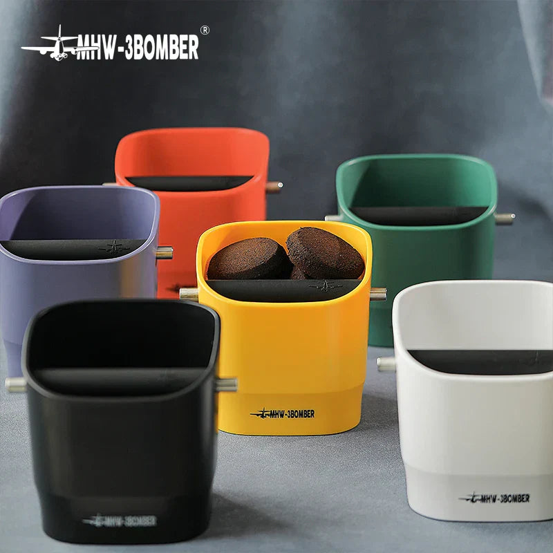 Espresso Knock Box with Detachable Knock Bar and Non-Slip Base, 0.9-1.2L Capacity