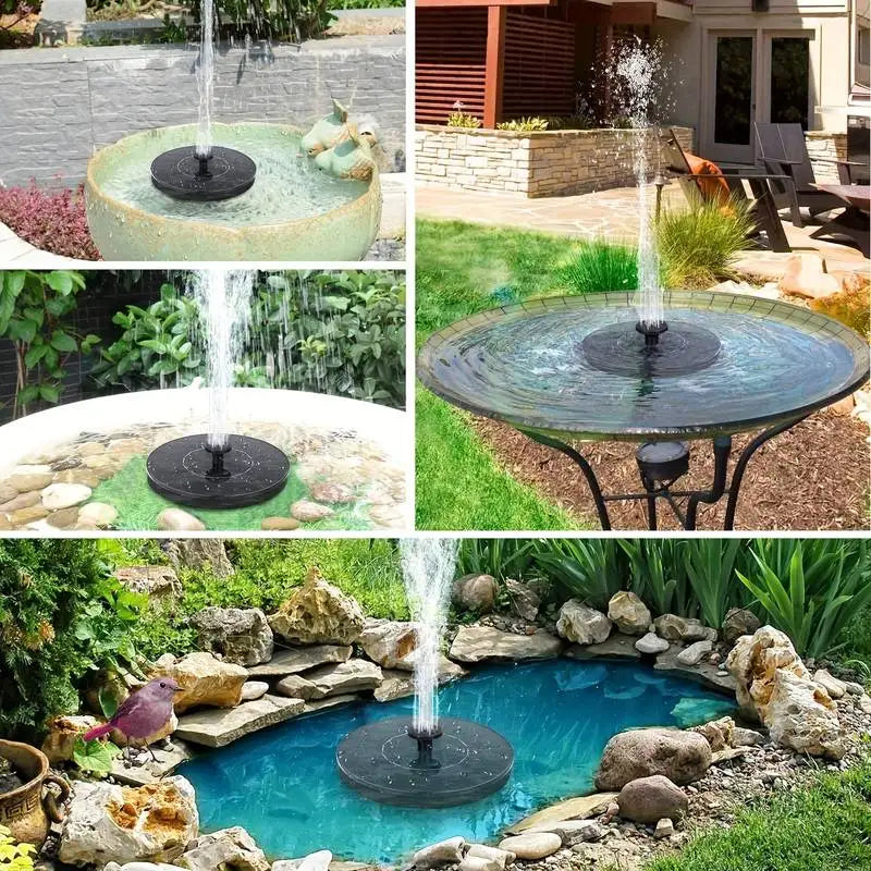 Solar-Powered Floating Fountain with 8 Fountain Heads