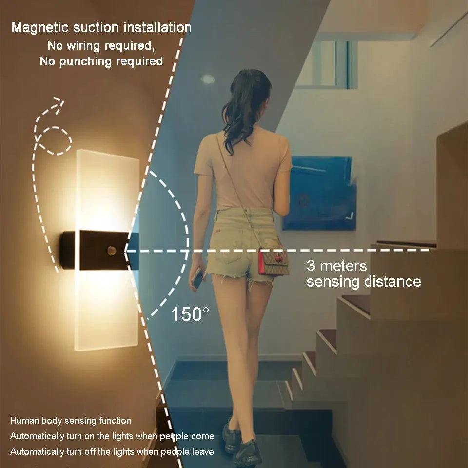 USB Rechargeable Touch Panel Wall Light - Modern Acrylic Design