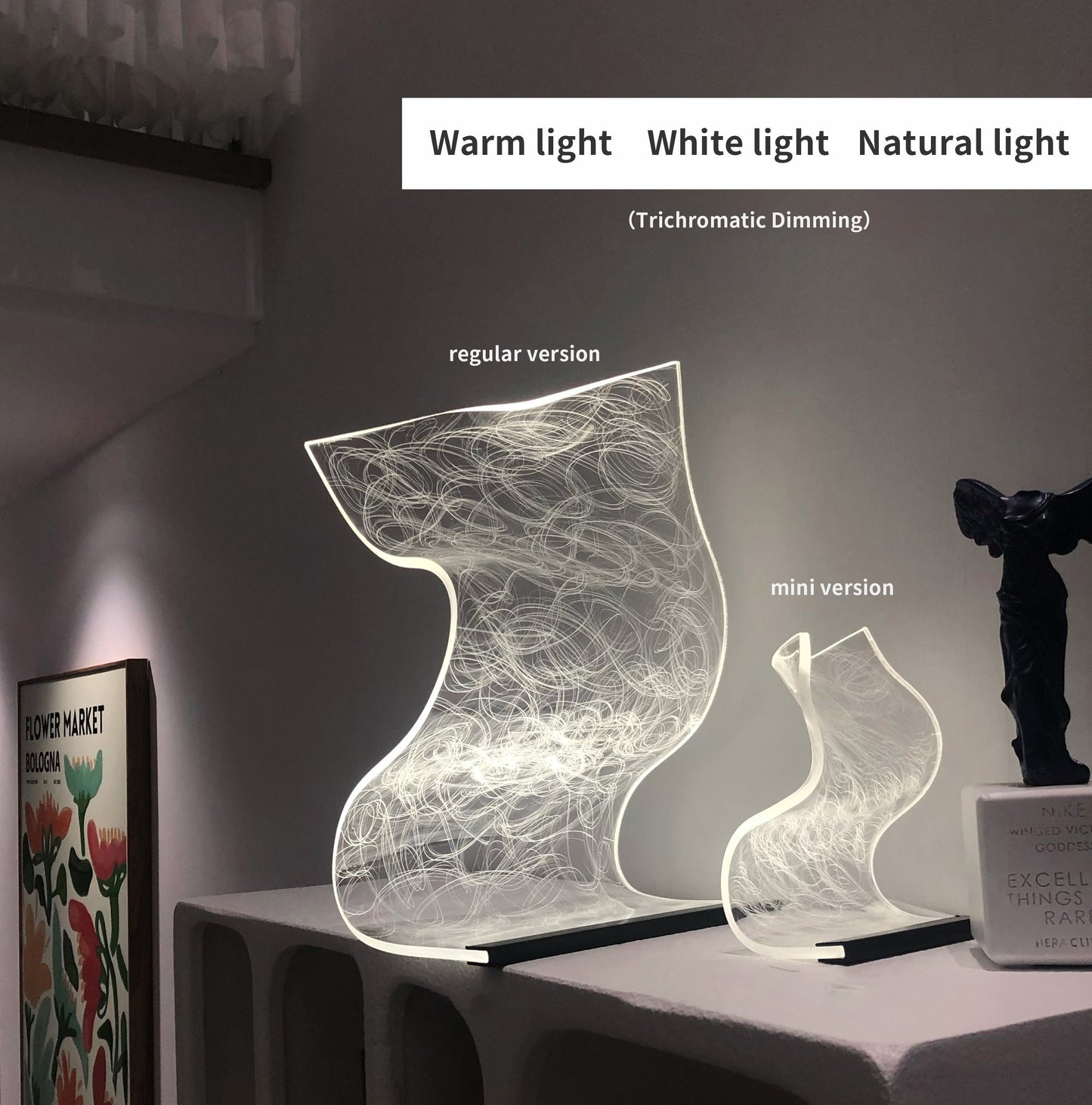 Artsy LED Glass Table Lamp - Mini & Regular Sizes