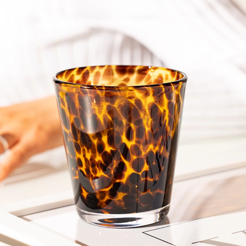 Leopard Print Vintage Cocktail Glasses Set