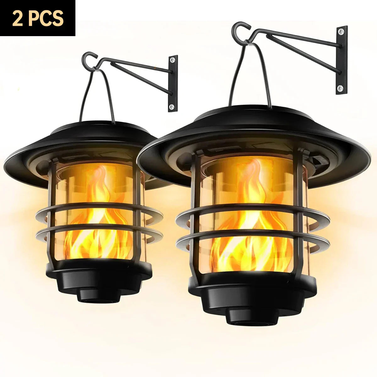 Solar Waterproof Flickering Flame Lantern for Outdoor Use