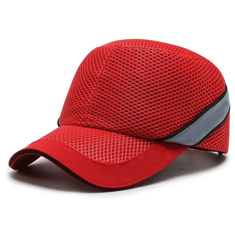 Red Safety Bump Cap with ABS Shell and Breathable Mesh