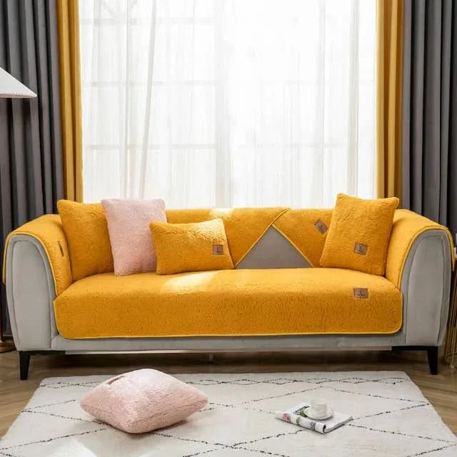 Stretch Polyester Sofa Cover in European Rustic Style
