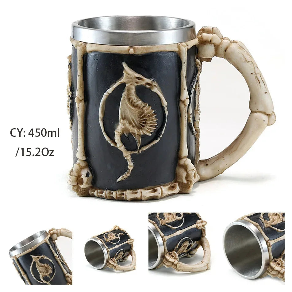 Medieval Dragon Resin and Stainless Steel Mug 600ml