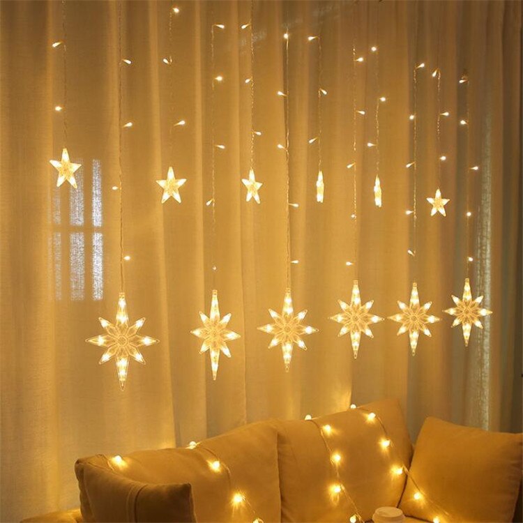Solar LED String Lights with Moon and Star Design