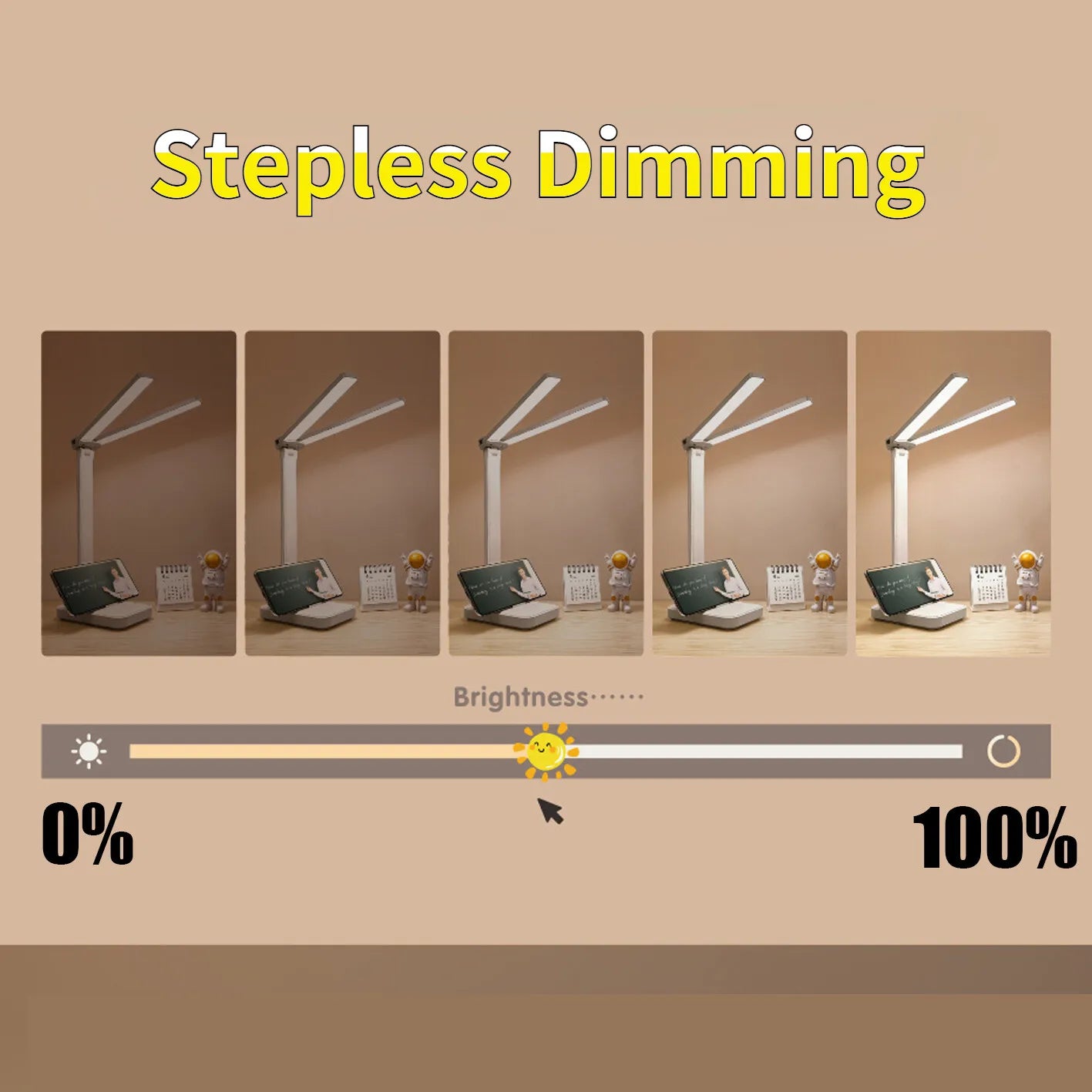 Dimmable Touch-Control LED Reading Lamp - USB Rechargeable, Portable Design