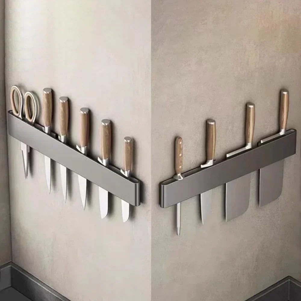 Stainless Steel Knife Holder Rack - Multi-Function Kitchen Organizer