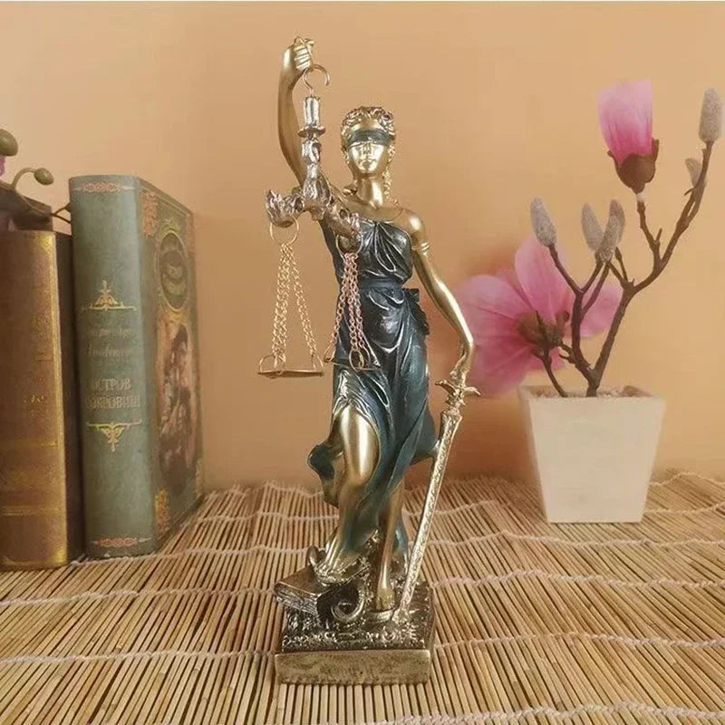 Bronze Greek Goddess of Justice Statue Resin Sculpture