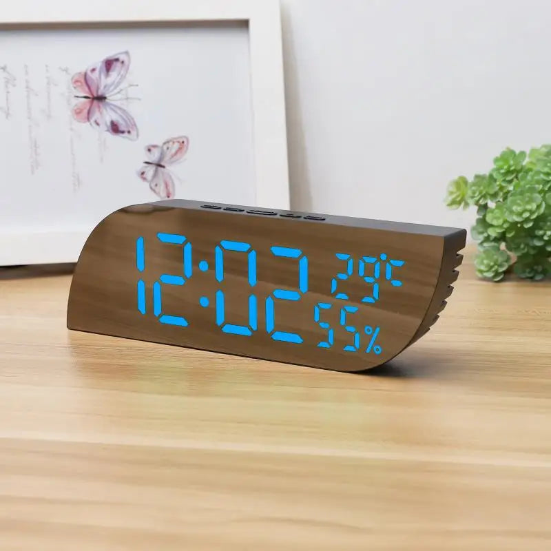 LED Digital Alarm Clock with Temperature and Humidity Display