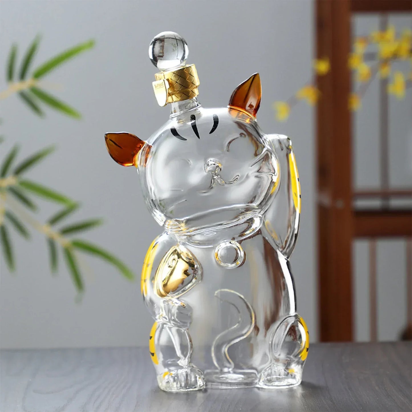 Cat Shaped Glass Carafe with Stopper 1000ml