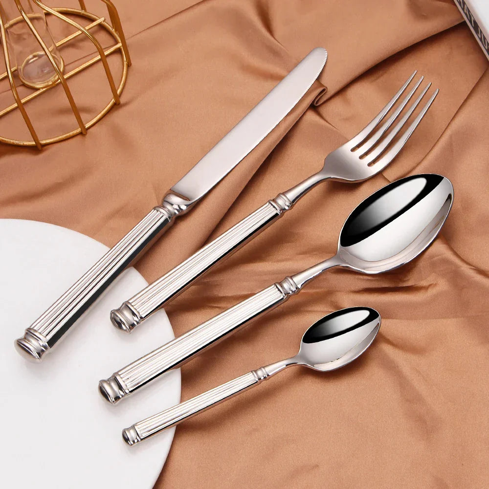 Stainless Steel Cutlery Set with Shiny Finish