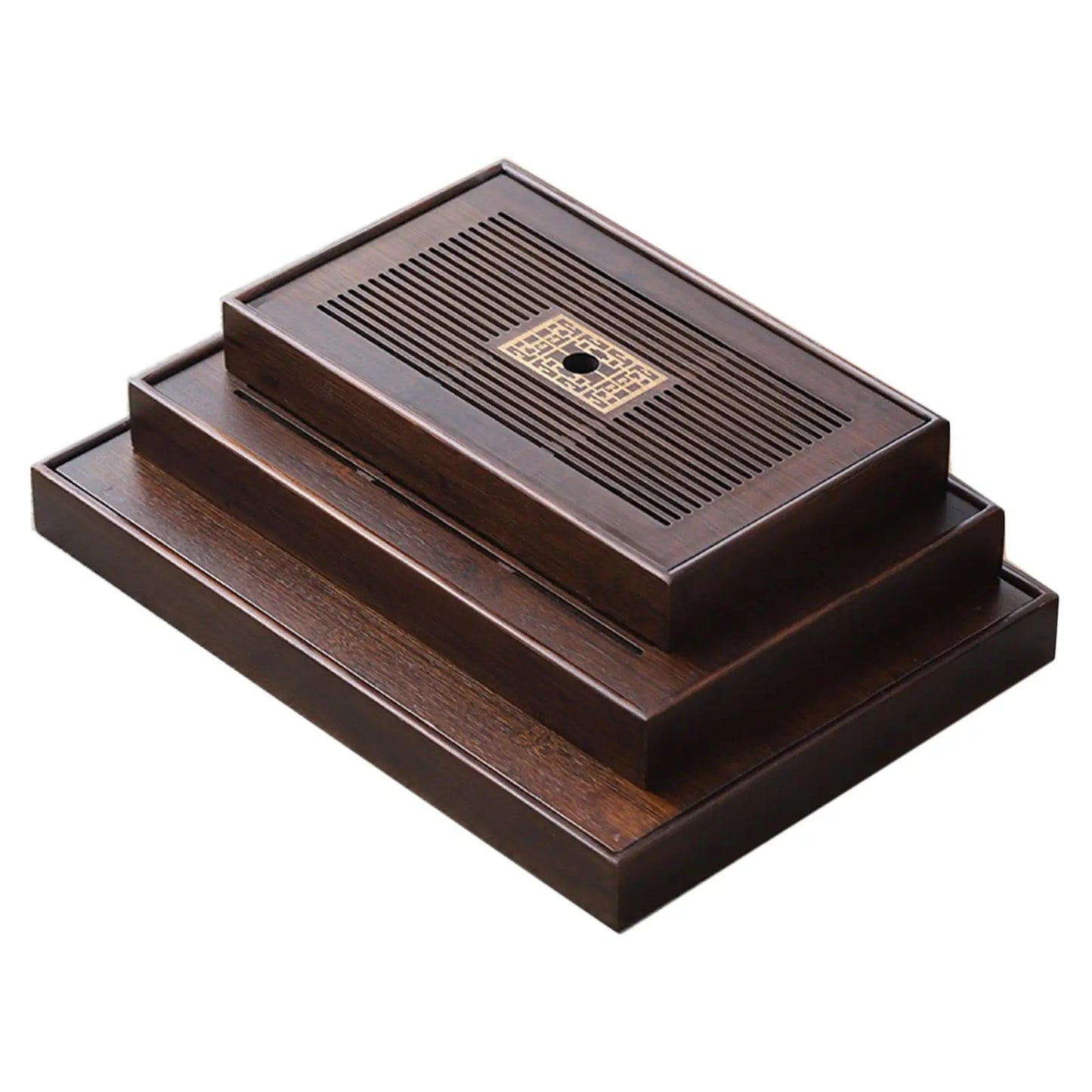 Bamboo Chinese Tea Tray with Removable Water Storage and Quick Drainage