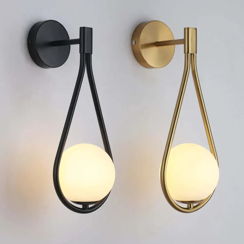 Luxury Glass Globe Wall Lamp in Black or Gold