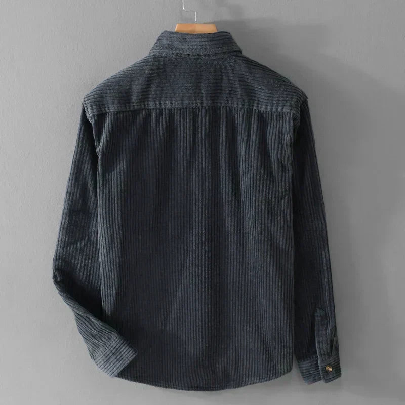 Men's Comfortable Fit Cotton Corduroy Shirt with Chest Pocket