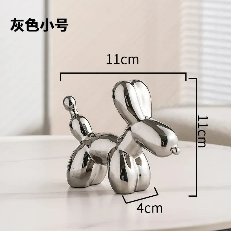 Gold Ceramic Balloon Dog Sculpture - Modern Animal Decor for Creative Home Accent