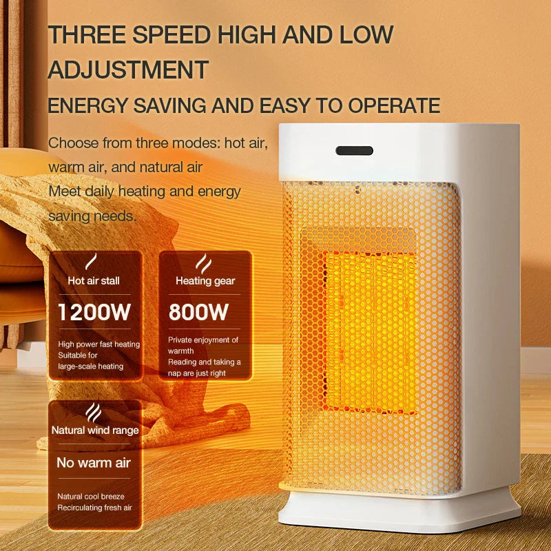Portable Ceramic Electric Heater with PTC and Night Light