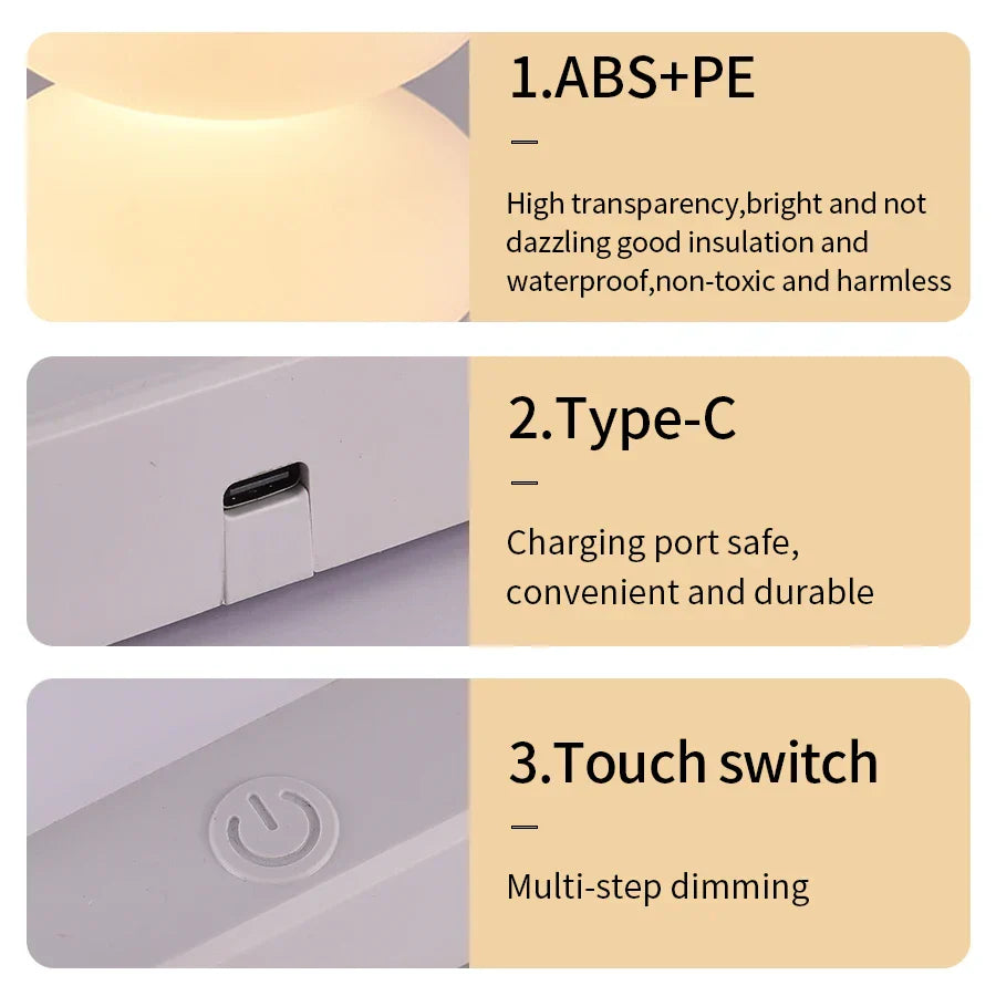Touch Sensitive RGB LED Table Lamp with USB Power