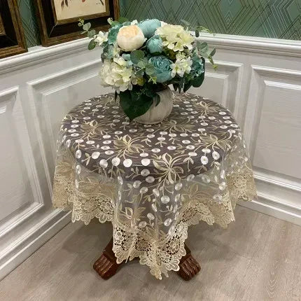 Victorian Lace Ruffle Round Tablecloth