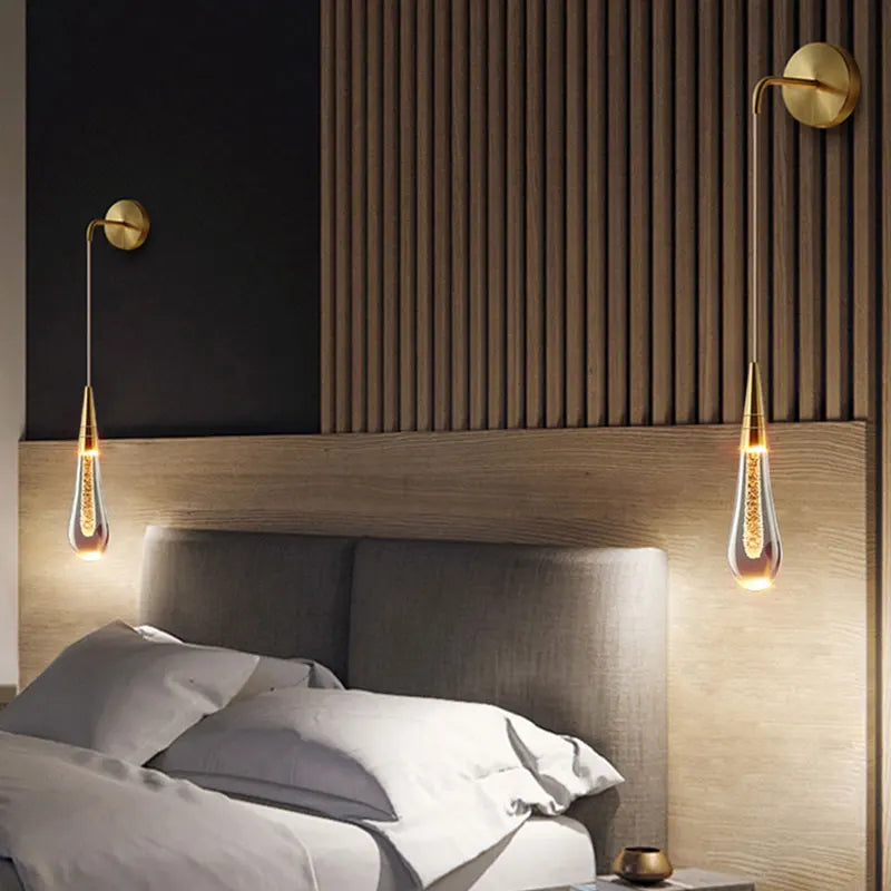Elegant Wall Lamp with Crystal Accents and LED Illumination