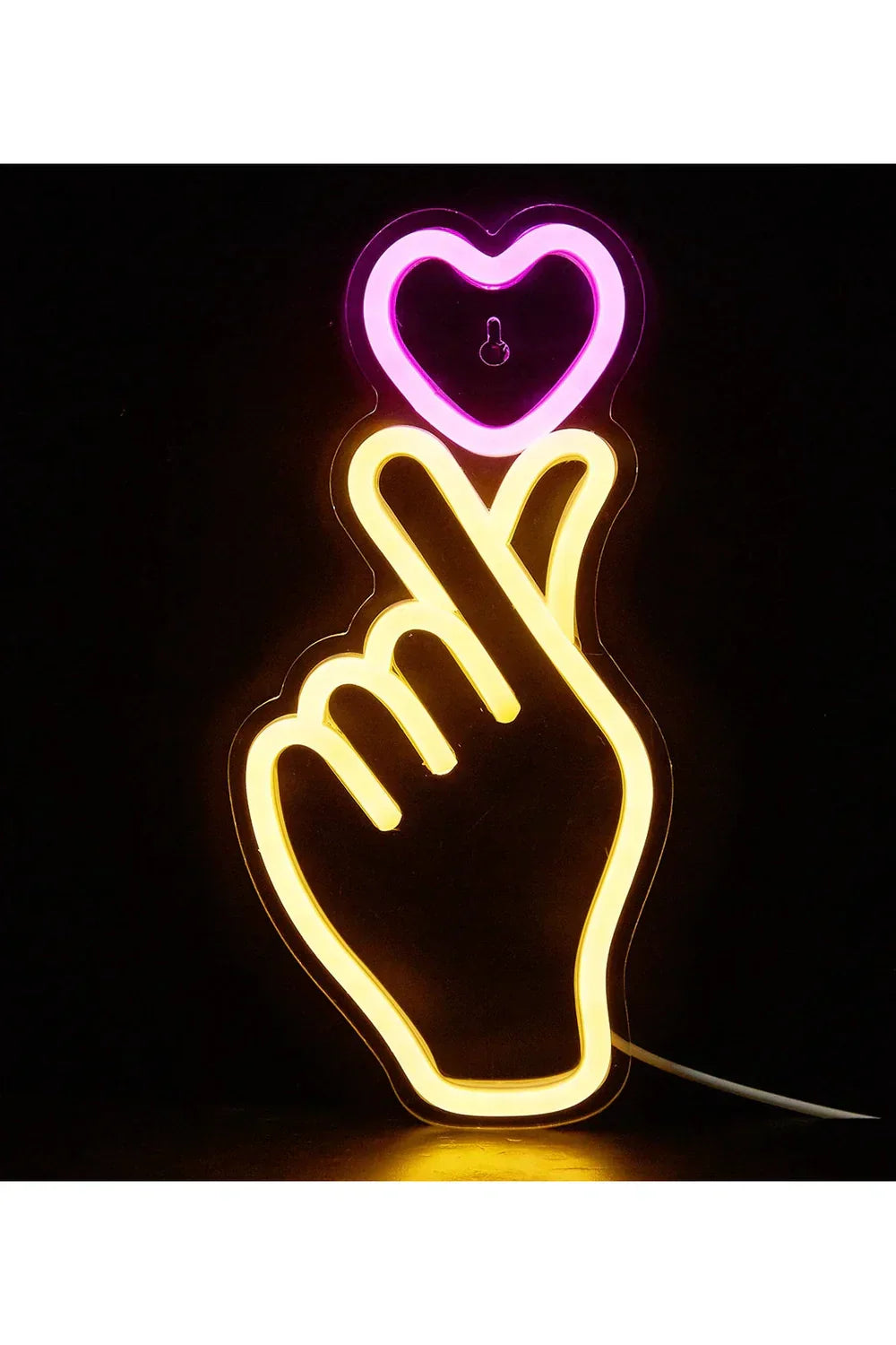 Hand Heart LED Neon Sign - Acrylic Wall Decor