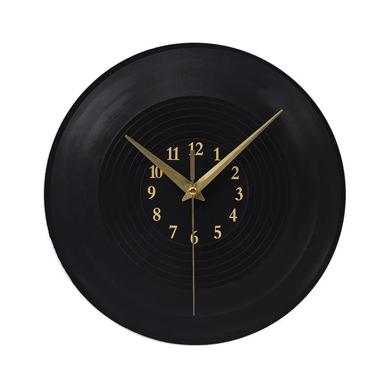 Musical Vinyl Record Wall Clock - Retro Plastic Design