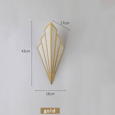 Art Deco Fan-Shaped Wall Light in Black and Gold