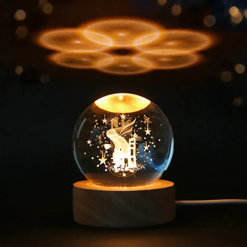 3D Crystal Night Light - Elegant Glass Gift for All Occasions