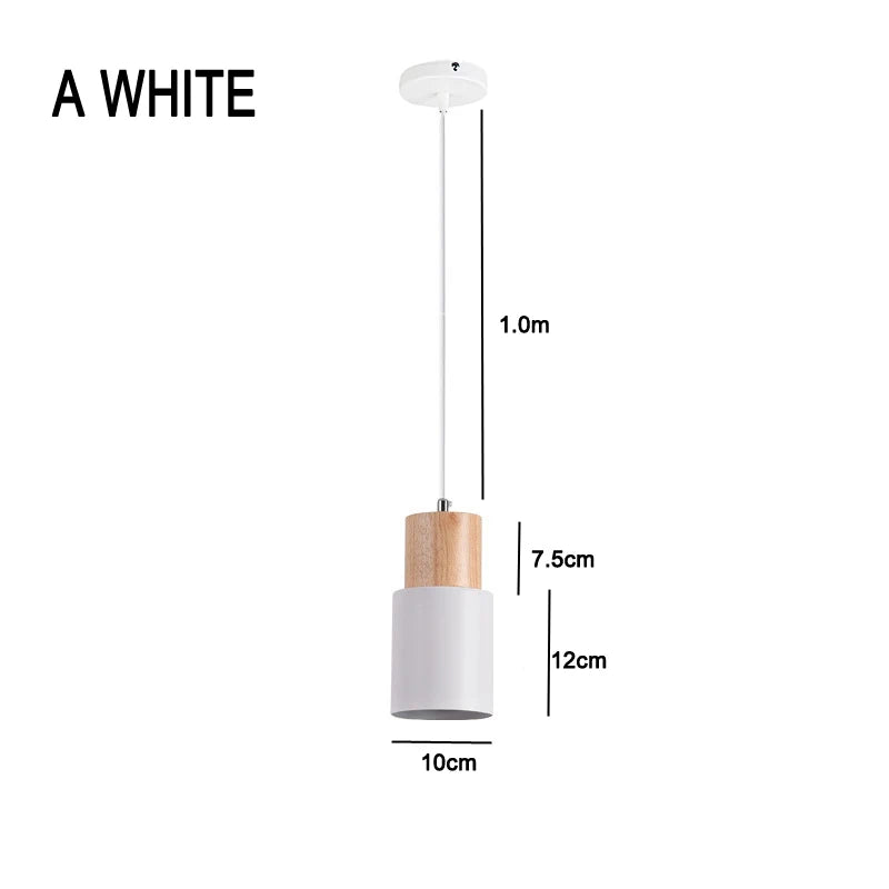 Scandinavian LED Pendant Light in Metal and Wood