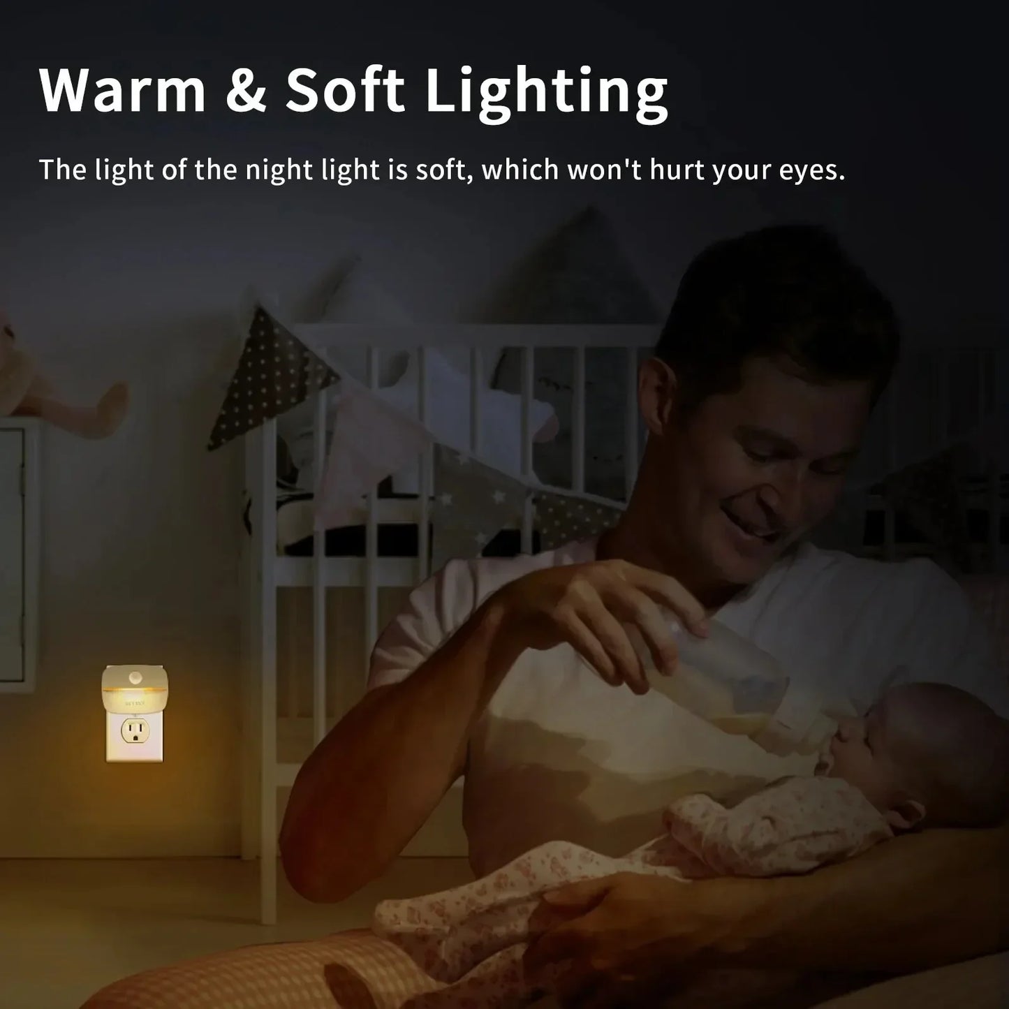 Dimmable LED Night Light with Motion Sensor - Warm & Cool White