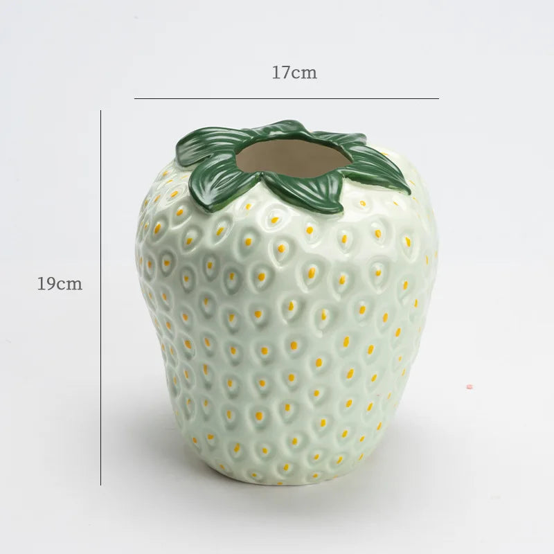 Ceramic Strawberry Vase for Unique Floral Displays