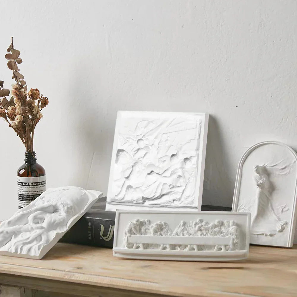 Nordic Character Plaster Figurine - Hand-Painted Art Decor