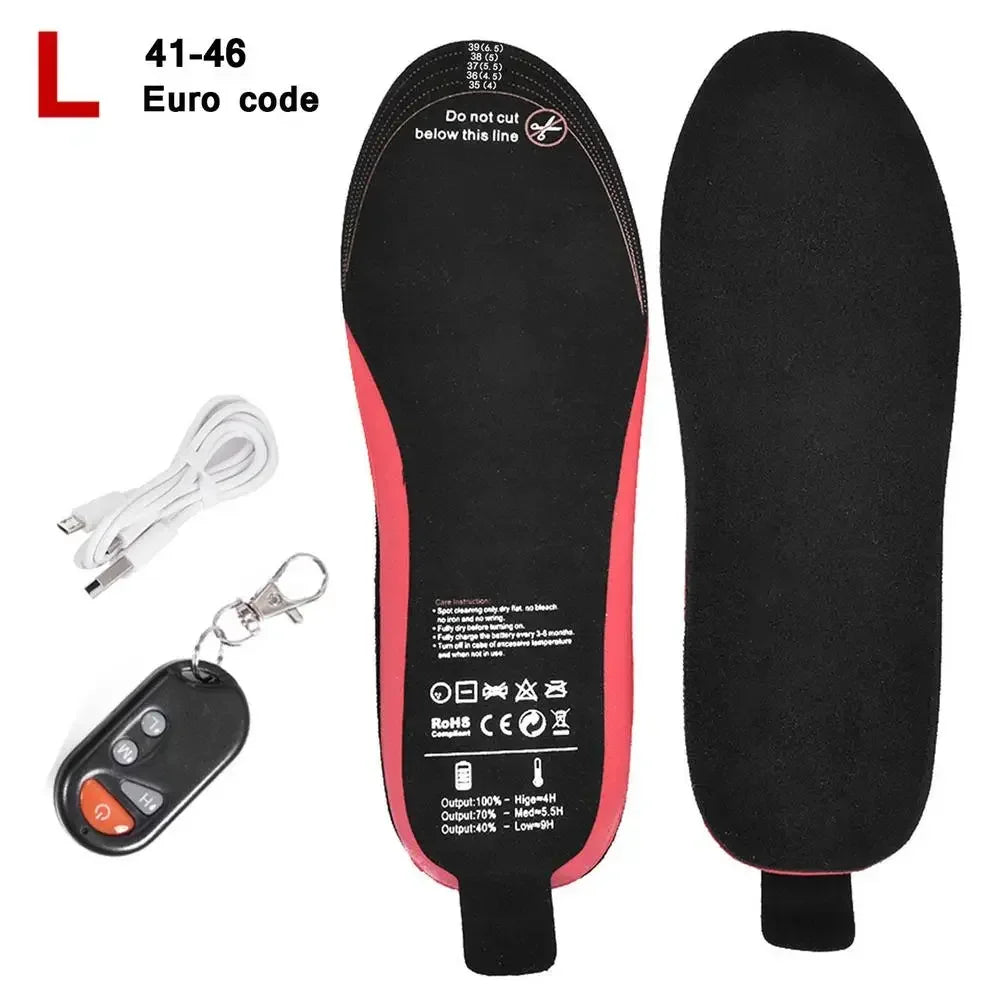 Rechargeable Heated Insoles with Wireless Remote Control
