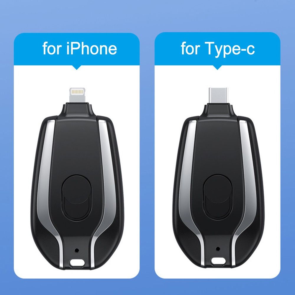 Mini Portable 1500mAh Power Bank Charger with Carabiner Clip
